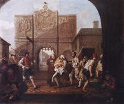 William Hogarth At the city gate of Calais Spain oil painting artist